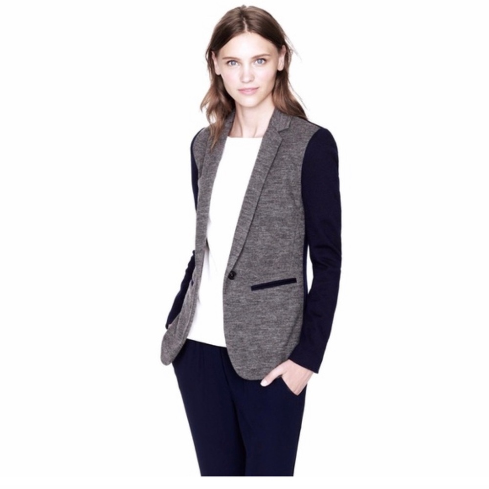 J.Crew Contrast Knit Blazer